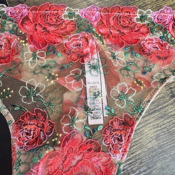 Victoria's Secret Floral Embroidery Lace Thong Red - Picture 7 of 8